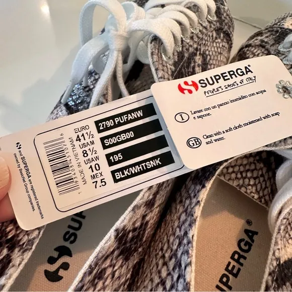 New Superga Snakeskin Platform Sneakers Sz 10/ 41.5 Canvas 2790 Leisure