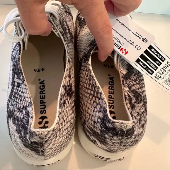 New Superga Snakeskin Platform Sneakers Sz 10/ 41.5 Canvas 2790 Leisure