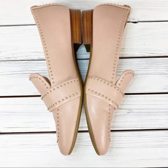 NEW Taryn Rose Blush Bristol Studded Loafers 7.5