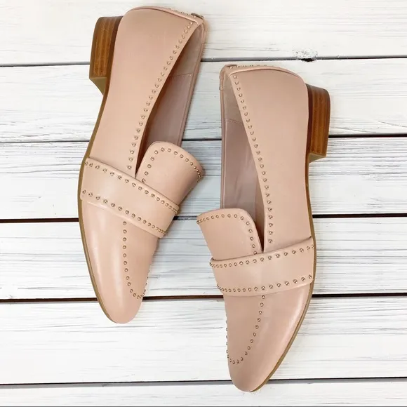 NEW Taryn Rose Blush Bristol Studded Loafers 7.5