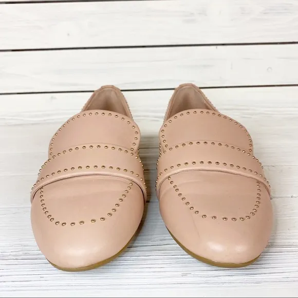 NEW Taryn Rose Blush Bristol Studded Loafers 7.5