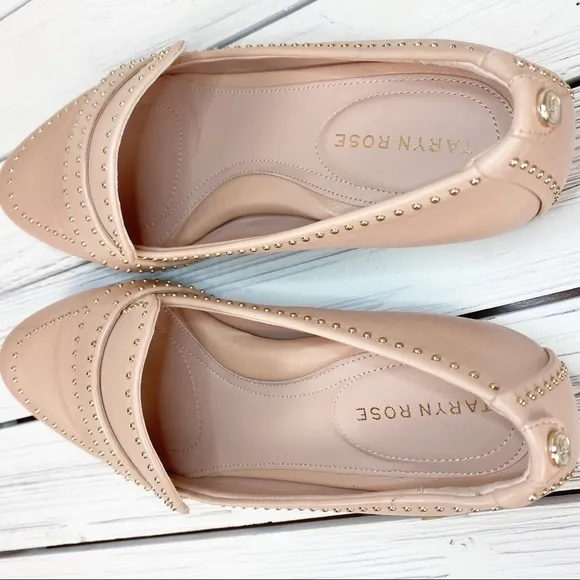 NEW Taryn Rose Blush Bristol Studded Loafers 7.5