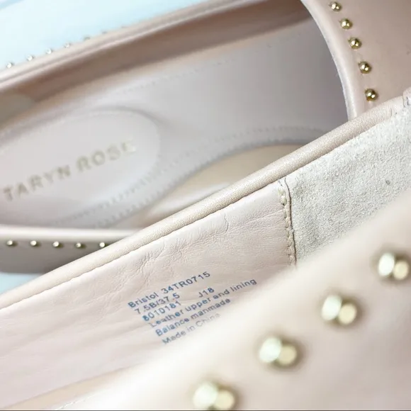 NEW Taryn Rose Blush Bristol Studded Loafers 7.5