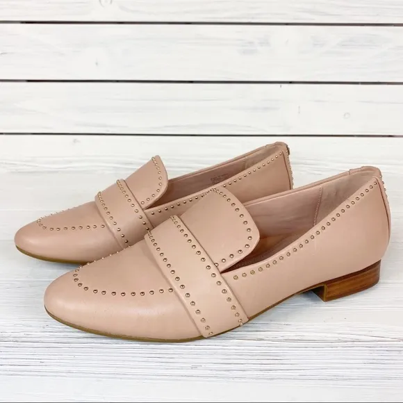 NEW Taryn Rose Blush Bristol Studded Loafers 7.5