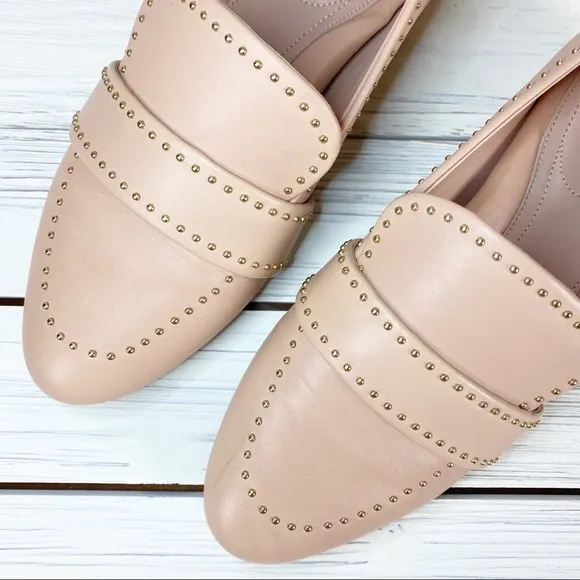 NEW Taryn Rose Blush Bristol Studded Loafers 7.5