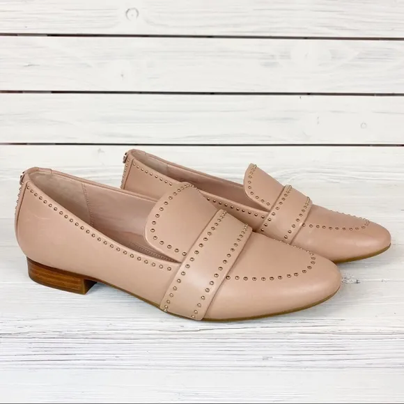 NEW Taryn Rose Blush Bristol Studded Loafers 7.5