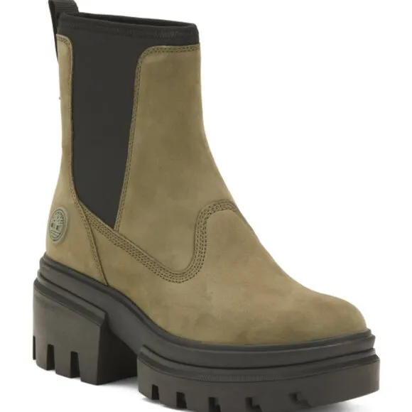 NEW  TIMBERLAND Mid Chelsea Boots lichen green for women 864tn