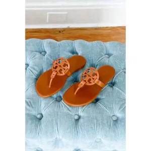 NEW TORY BURCH women miller sandal in bourbon miele