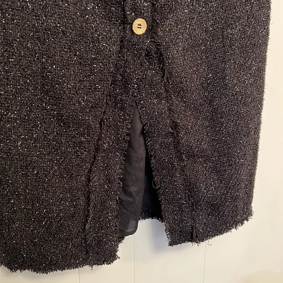 NEW Tuckernuck Pomander Place Black Tweed Laurelle Midi Skirt Shimmering MEDIUM