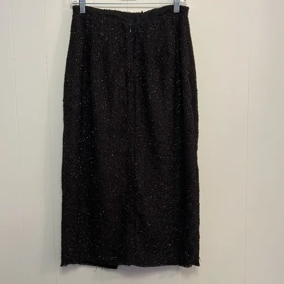 NEW Tuckernuck Pomander Place Black Tweed Laurelle Midi Skirt Shimmering MEDIUM
