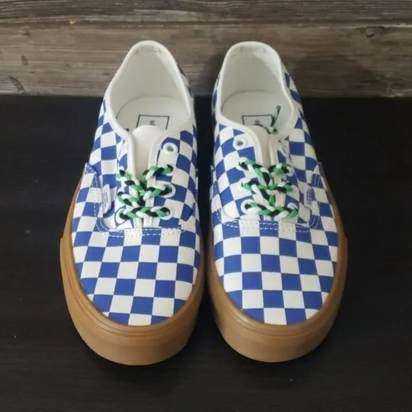 New Vans Authentic Checkerboar Blue White Sneakers