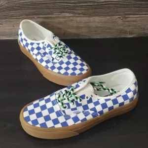New Vans Authentic Checkerboar Blue White Sneakers