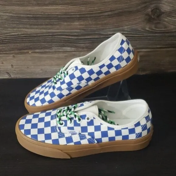 New Vans Authentic Checkerboar Blue White Sneakers