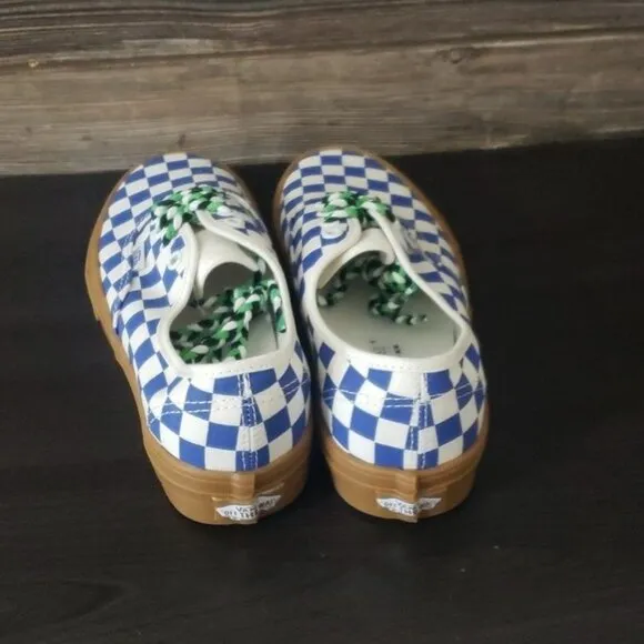 New Vans Authentic Checkerboar Blue White Sneakers