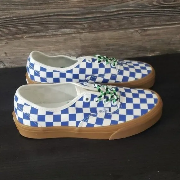 New Vans Authentic Checkerboar Blue White Sneakers
