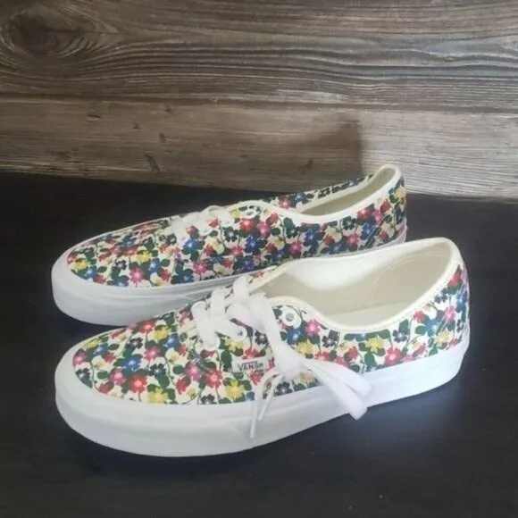 New Vans Authentic Multi Floral White Sneakers