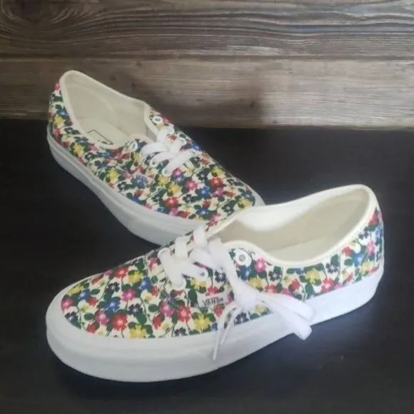 New Vans Authentic Multi Floral White Sneakers