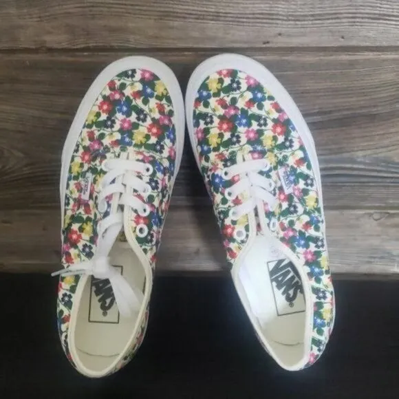 New Vans Authentic Multi Floral White Sneakers