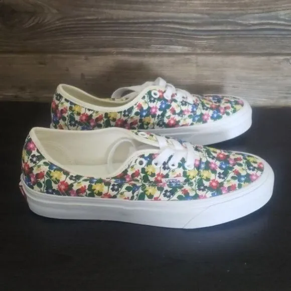 New Vans Authentic Multi Floral White Sneakers