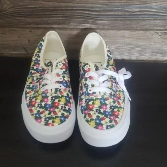 New Vans Authentic Multi Floral White Sneakers