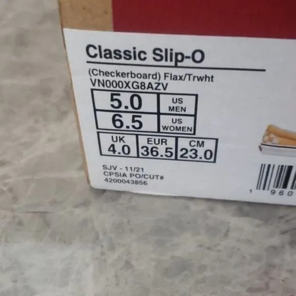 New Vans Classic Slip Checkerboard Pastel Yellow White Sneakers Laceless Casual
