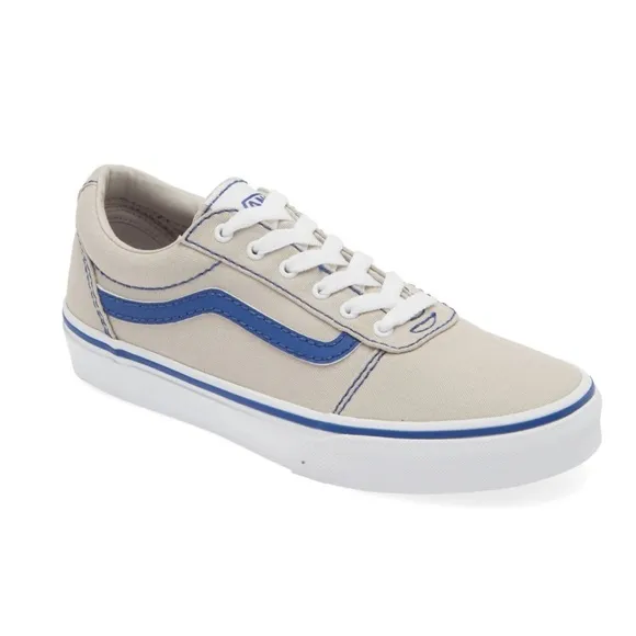 New Vans Kids' Ward Sneakers, Size 2, 3, 4, POP STITCH GREY/ BLUE Unisex