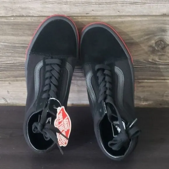 New Vans Old Skool Flame Wall Black Sneakers