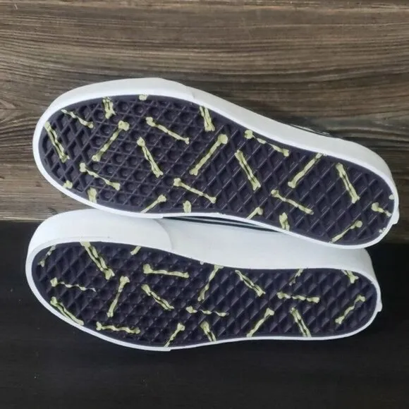New Vans Old Skool Stacked Glow in the Dark Platform Sneakers Black Blue Green