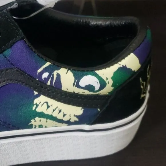 New Vans Old Skool Stacked Glow in the Dark Platform Sneakers Black Blue Green