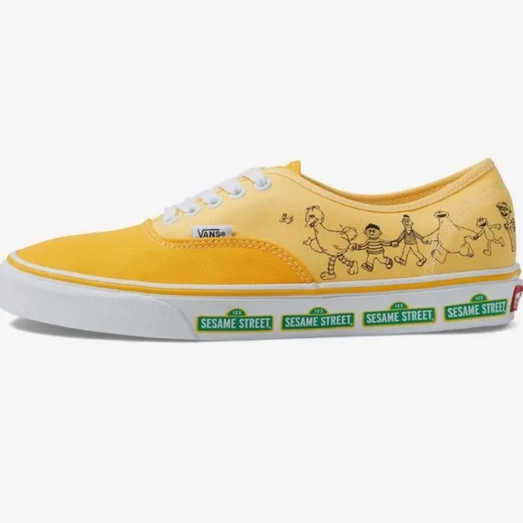 NEW Vans Sesame Street X Authentic Yellow Sneakers  SZ - W8 / M6.5
