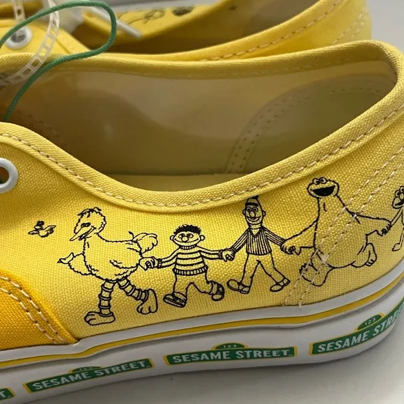 NEW Vans Sesame Street X Authentic Yellow Sneakers  SZ - W8 / M6.5