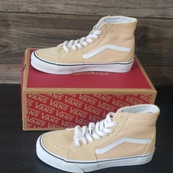 New Vans Sk8 Hi Color Theory Honey Peach High Top Sneakers