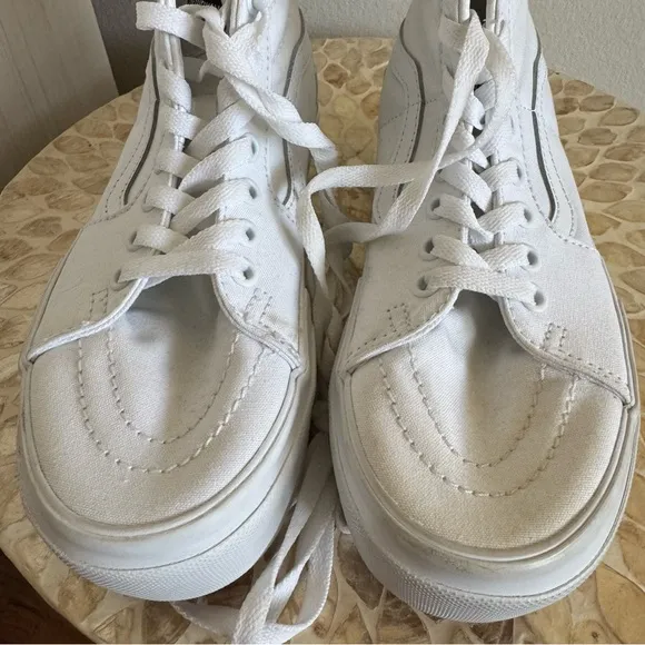 New Vans Sk8-Hi Tapered Canvas White Stacked High-Top Sneakers Size 6.5