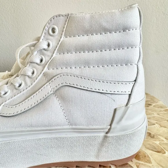 New Vans Sk8-Hi Tapered Canvas White Stacked High-Top Sneakers Size 6.5