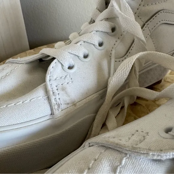 New Vans Sk8-Hi Tapered Canvas White Stacked High-Top Sneakers Size 6.5