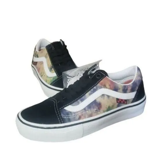 New Vans Skate Old Skool Tie Die Black White Sneakers