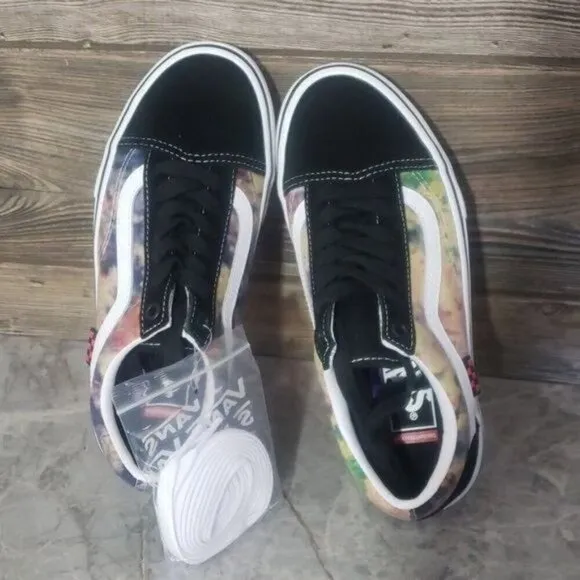 New Vans Skate Old Skool Tie Die Black White Sneakers