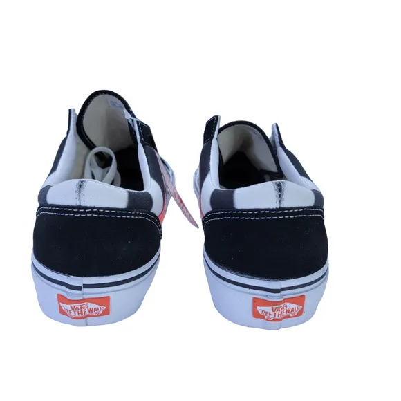 (NEW!) Vans Style 36 Swirl Canvas Sneaker Size 10 - Black/Fiery Coral