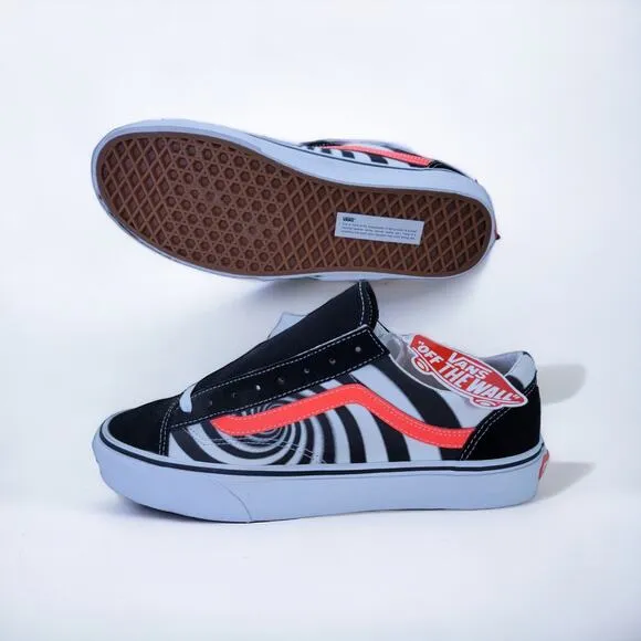 (NEW!) Vans Style 36 Swirl Canvas Sneaker Size 10 - Black/Fiery Coral