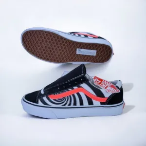(NEW!) Vans Style 36 Swirl Canvas Sneaker Size 10 - Black/Fiery Coral