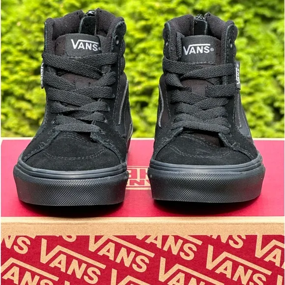 NEW Vans Youth Preschool Fillmore Casual Sneakers Black Canvas Suede - 11