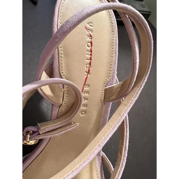 NEW VERONICA BEARD ABRIELLA LAVENDER Strappy Suede PINK/Purple Sandals US SZ 8 M