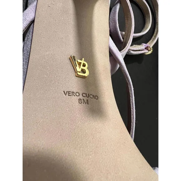 NEW VERONICA BEARD ABRIELLA LAVENDER Strappy Suede PINK/Purple Sandals US SZ 8 M