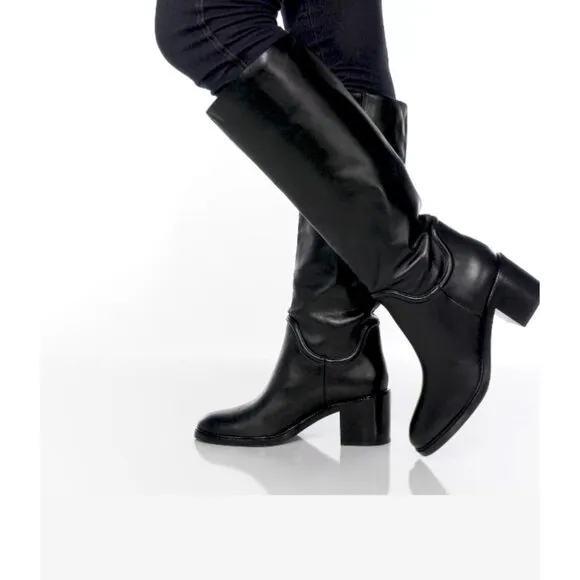 NEW VINCE Fabian BLACK LEATHER RIDING BOOTS SIZE 9.5