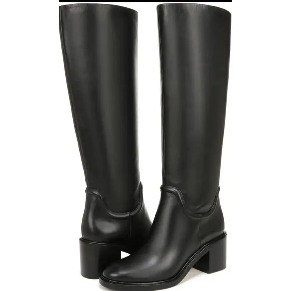 NEW VINCE Fabian BLACK LEATHER RIDING BOOTS SIZE 9.5