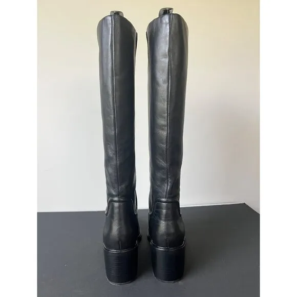 NEW VINCE Fabian BLACK LEATHER RIDING BOOTS SIZE 9.5