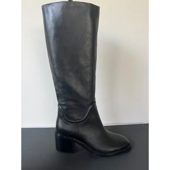 NEW VINCE Fabian BLACK LEATHER RIDING BOOTS SIZE 9.5