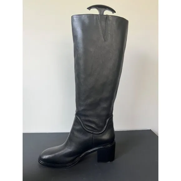 NEW VINCE Fabian BLACK LEATHER RIDING BOOTS SIZE 9.5