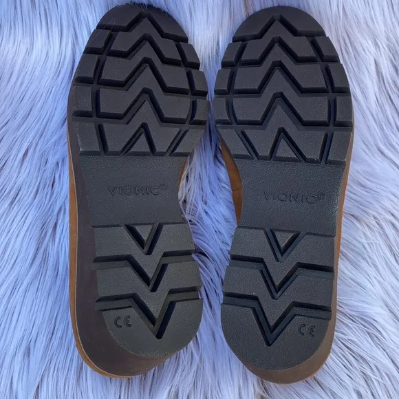 NEW Vionic Ava Suede Wedge Loafers Heel Shoe Brown Womens 8.5
