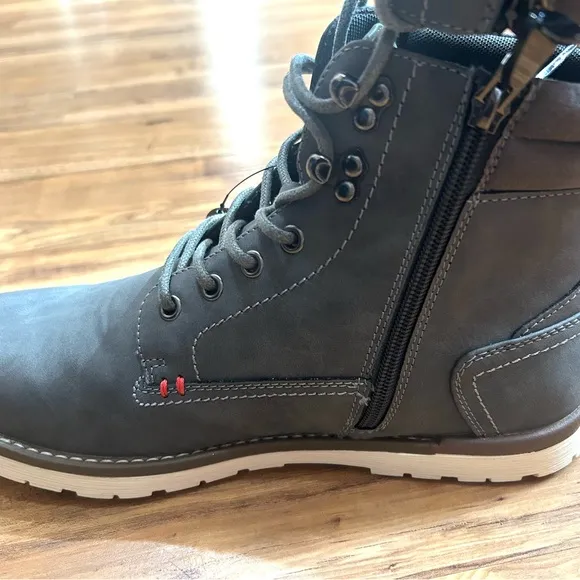 NEW: Vostey Men's Casual Gray Desert Boots with Zipper. Size 9.5